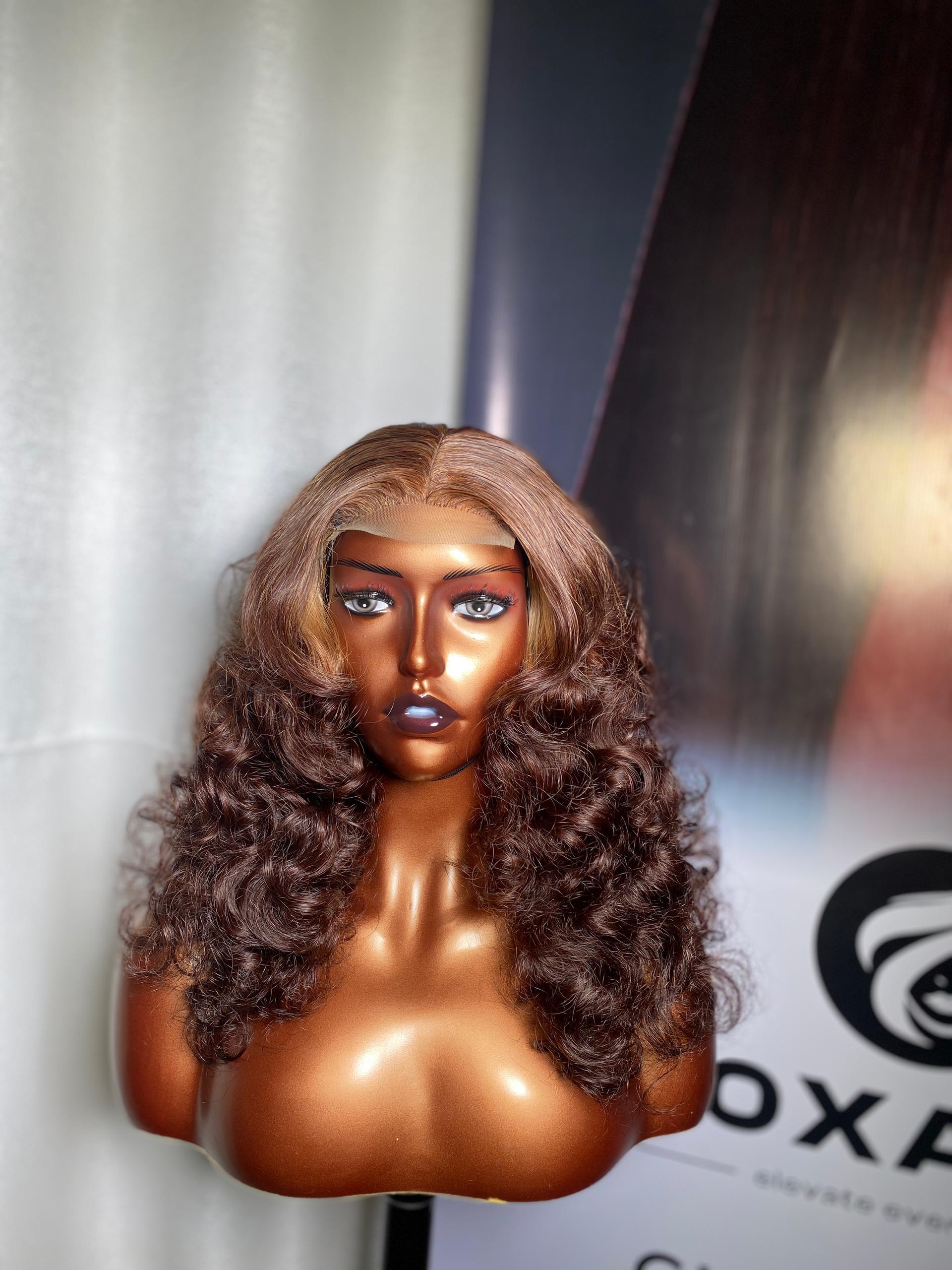 22 inches 4*4 closure Bouncy Wig (Hair blend)